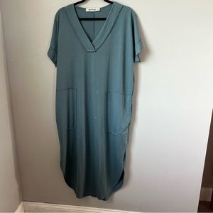 Blue double Slit Oversized Dress